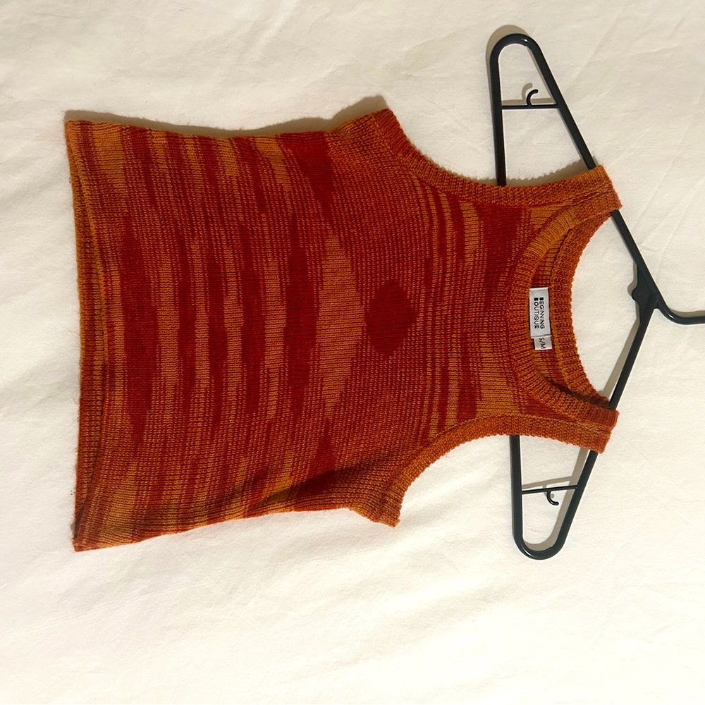 Orange and red cropped tank top